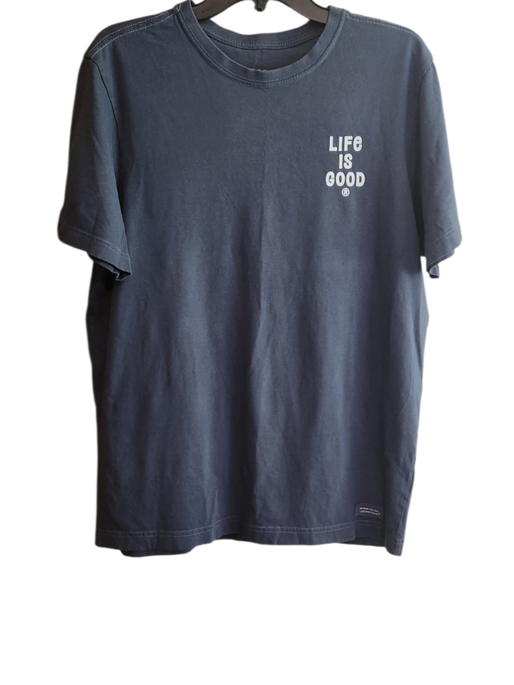 Life Is Good Men's Navy Short Sleeve Crusher Tee Give The World Good Energy